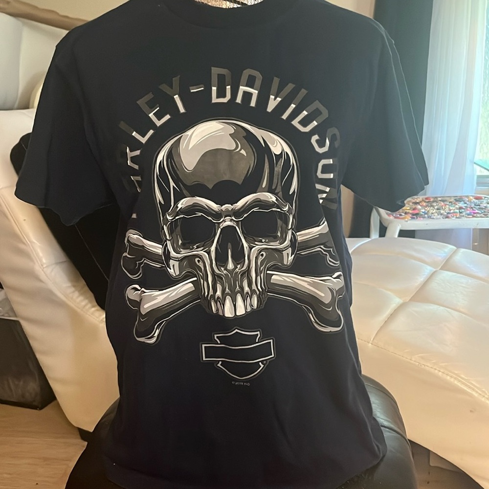2019 Harley Davidson WI Skull Crossbones T-Shirt